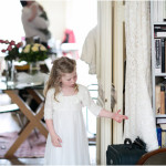 young bridesmaid with wedding dress
