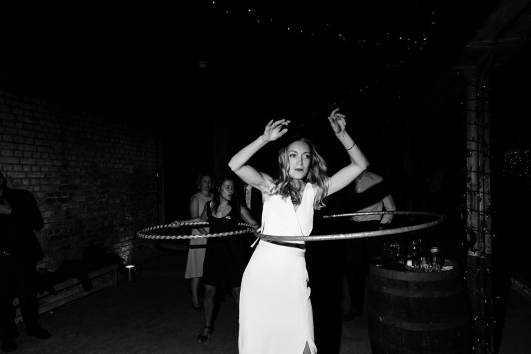 bride hula hoop dancing