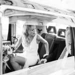 bride in taxi