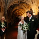 Bride and groom wedding ceremony St Bartholomew the Great church London