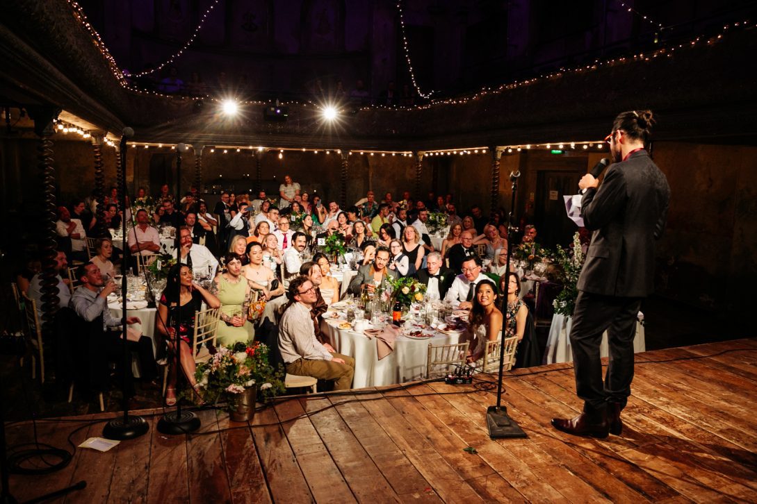 the beautiful histotric seating area of Wilton's Music Hall