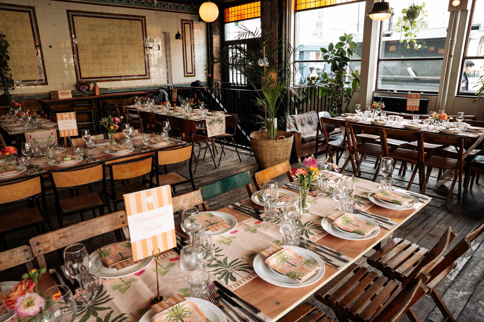 Styled wedding table setting detail photography at Coin Laundry London — Nick Tucker London wedding photographer