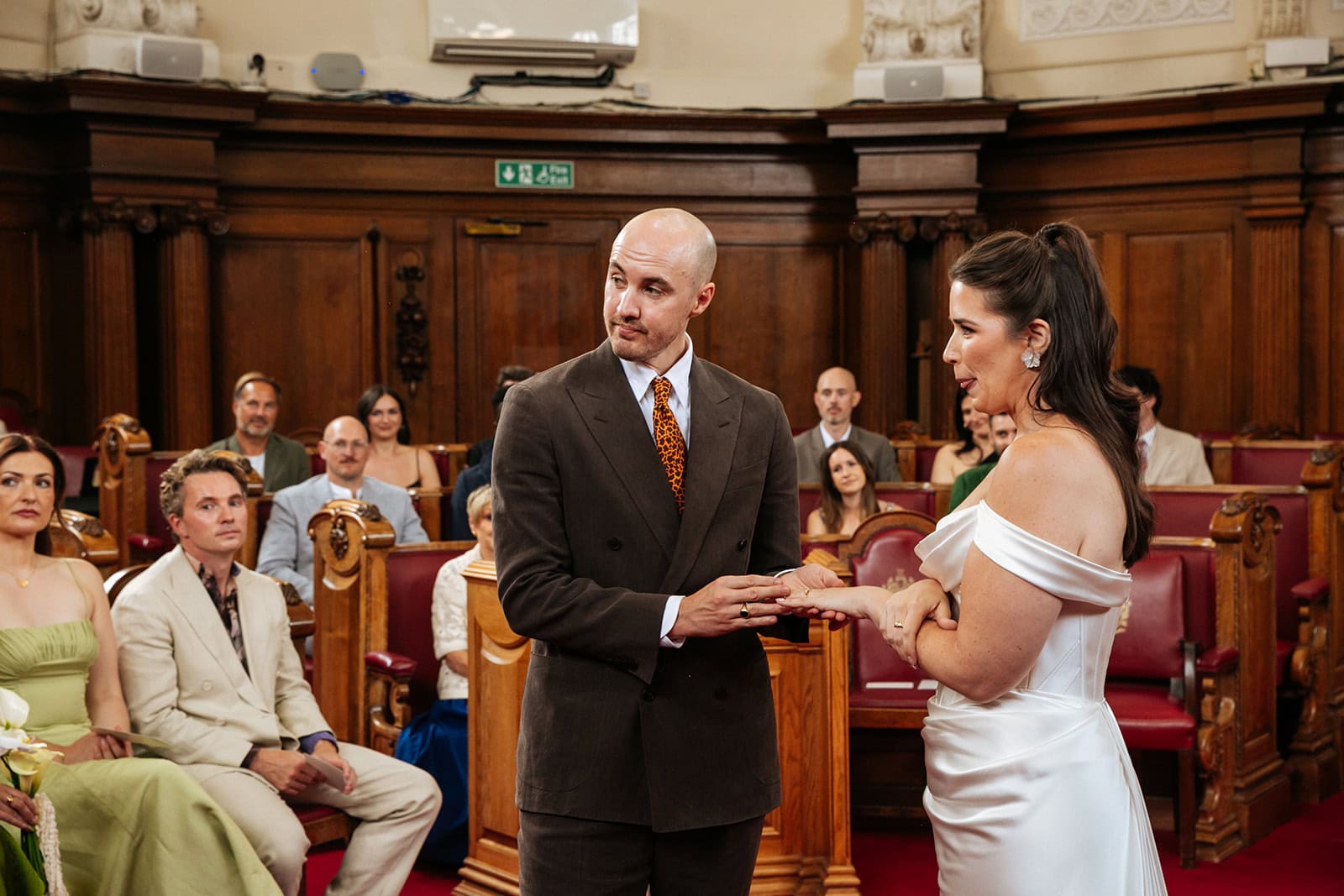 Khalela and Peter exchange rings in the Council Chamber