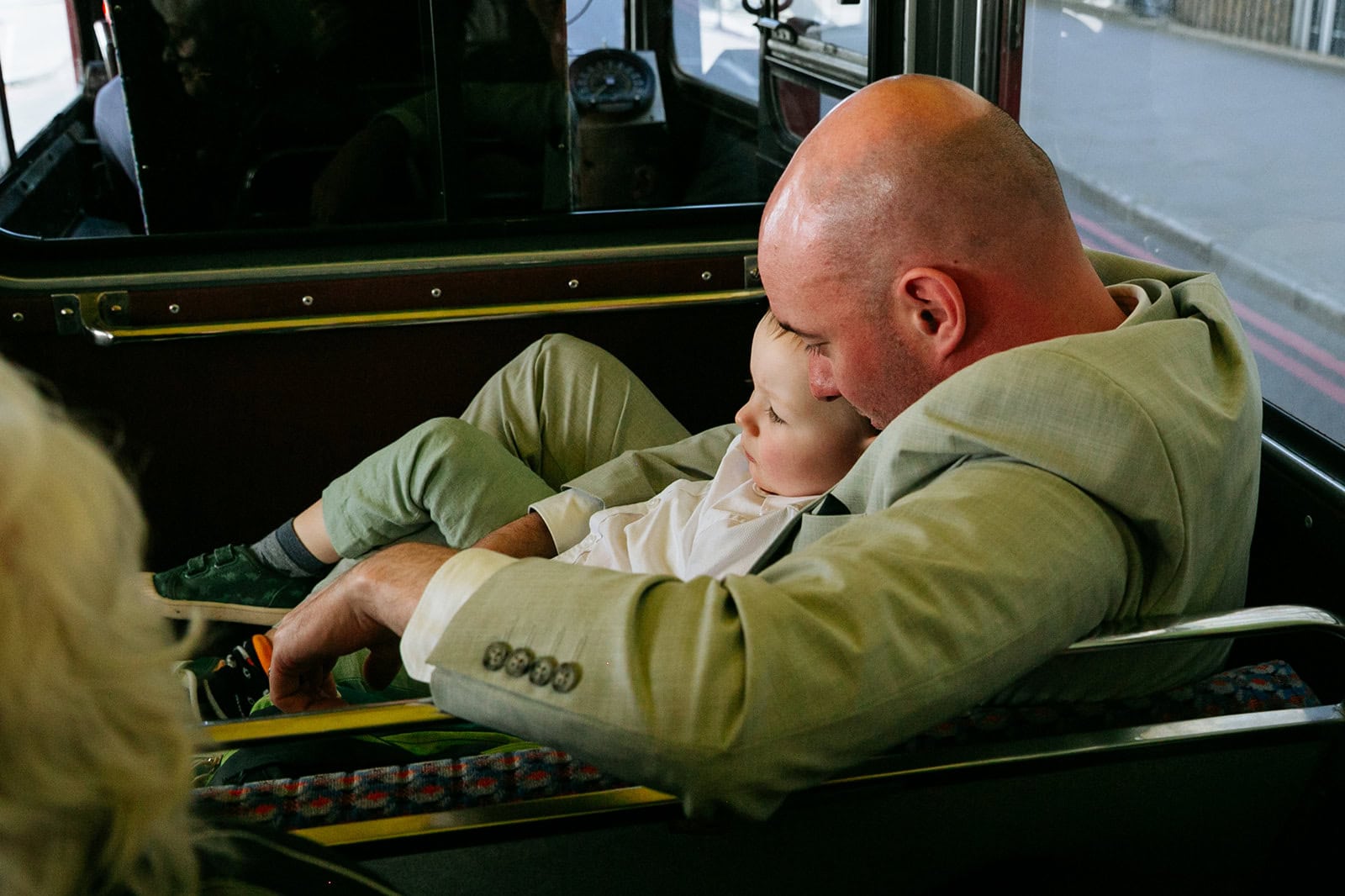 A guest rests aboard the Routemaster